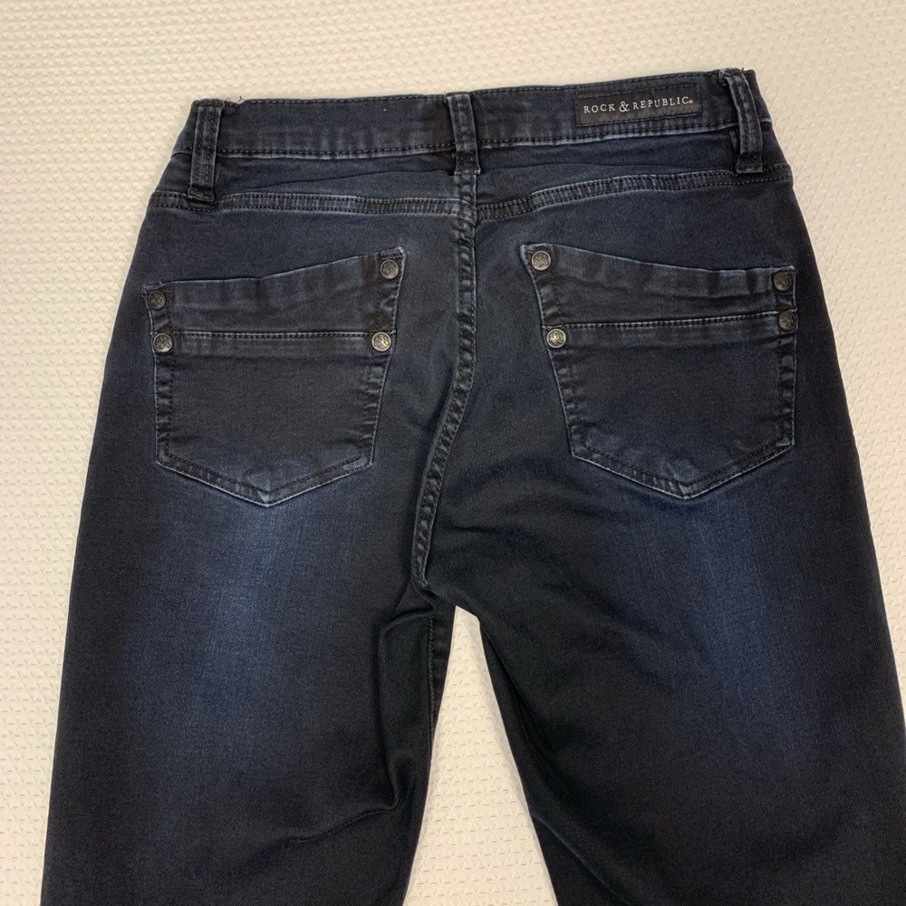 Vintage Rock & Republic Berlin Skinny Jeans Womens 8M Dark Wash Y2K - Picture 5 of 16